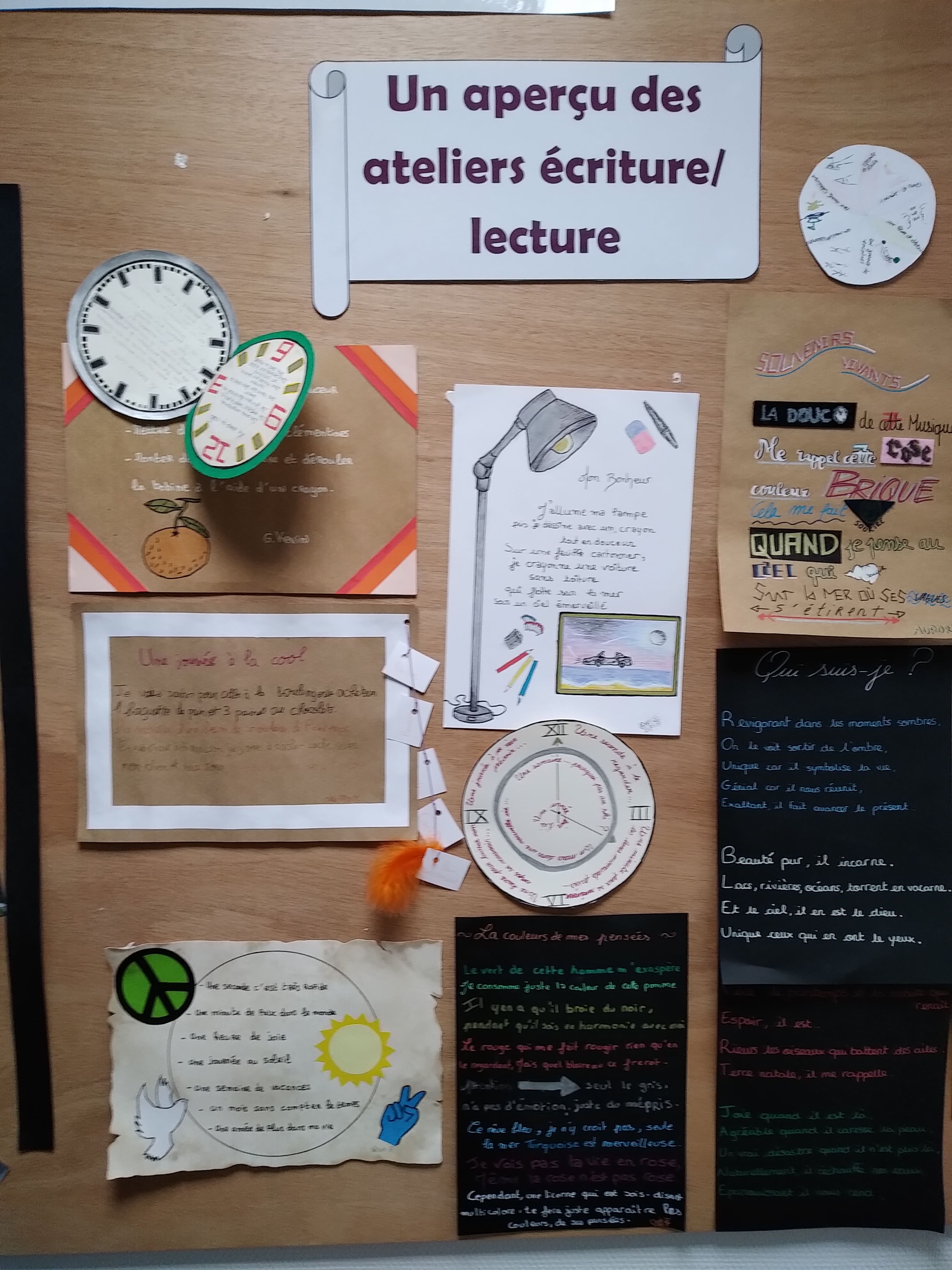 collage de feuille sur panneau bois