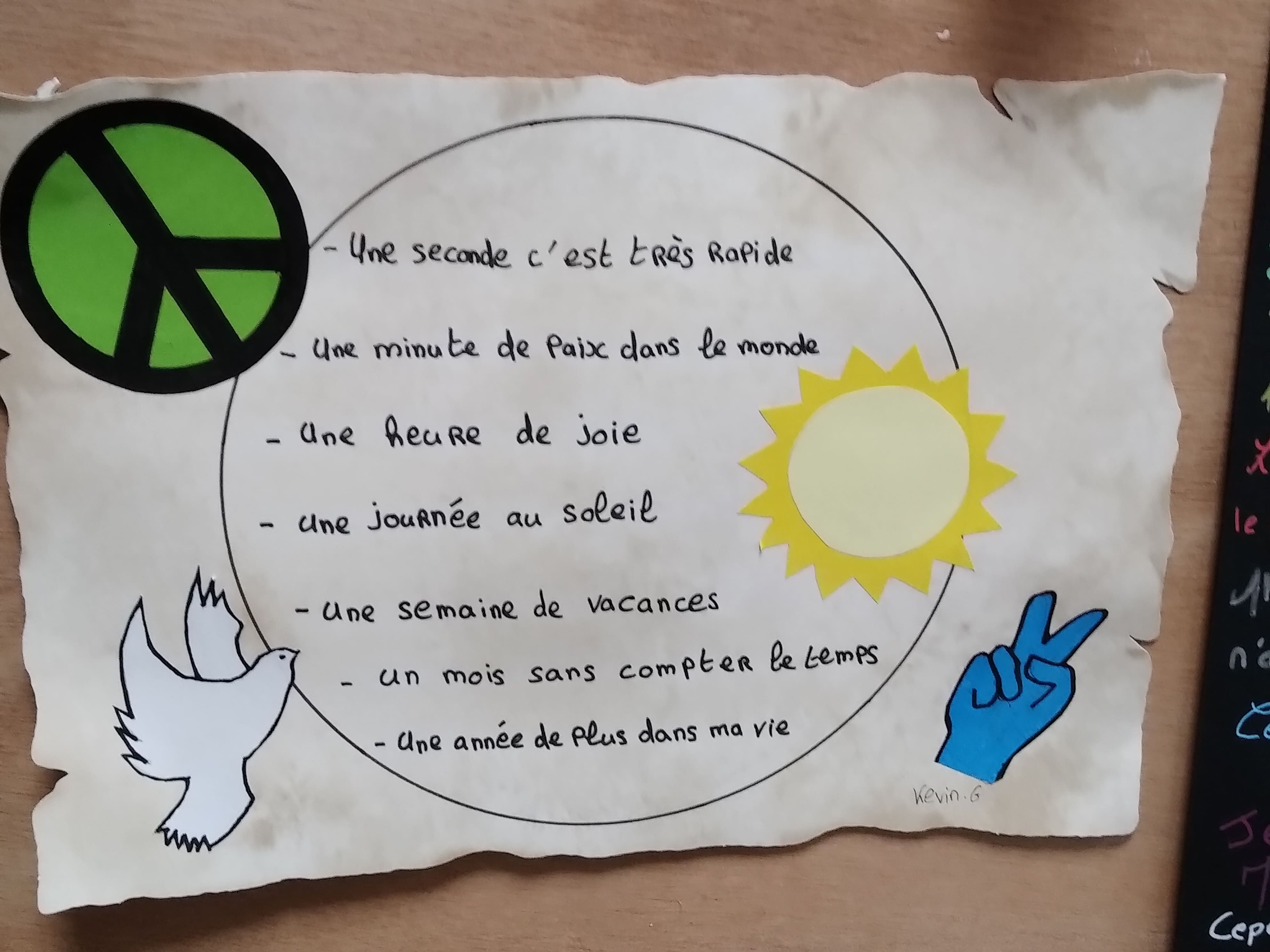 texte écrit et immustrations sur le temps